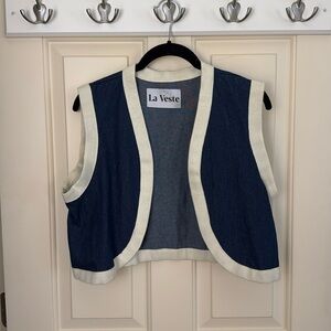 Le Veste, denim cropped vest